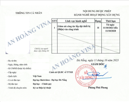 Chứng chỉ hành nghề xây dựng